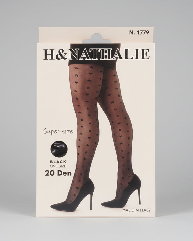 Collants 20 den noir confort résistance grande taille polyamide élasthanne