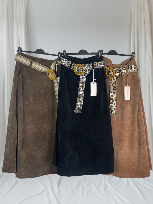 Jupe Velour avec ceinture - Carla Giannini