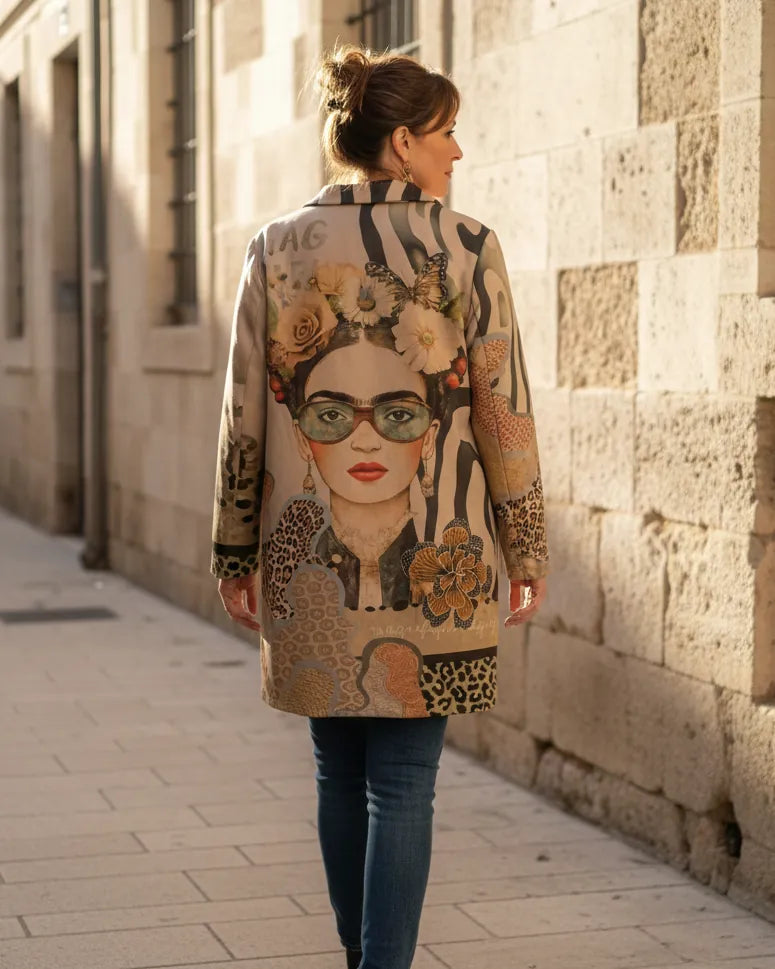 Trench Frida Kahlo dos imprimé artistique