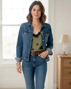 Caraco Stella kaki clair effet suédine doux – bretelles ajustables réglables
