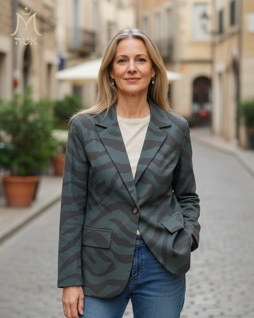 Blazer coupe italienne anthracite – vue portée – Mam’sailes