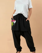 Pantalon Peace sarouel grande taille motif flashy coloré 46-50
