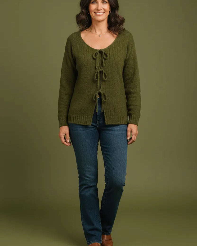 Gilet féminin chic italien, ornements nœuds, mode bohème élégante