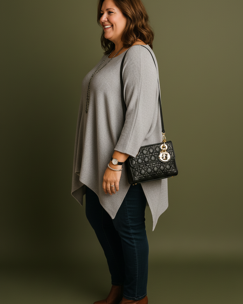 Poncho maille douce femme couleur moutarde, gris ou violet