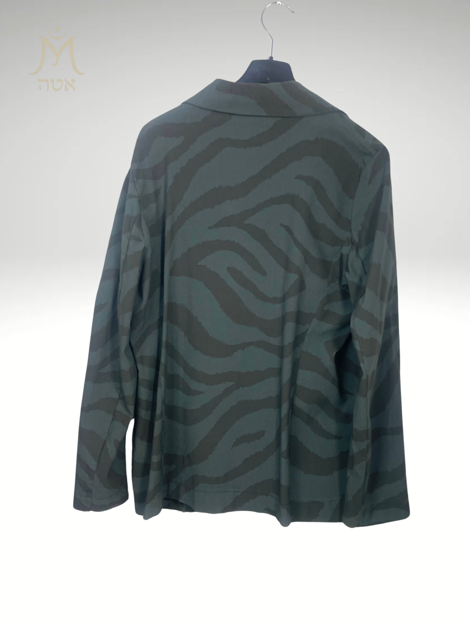 Blazer anthracite vu de dos femme motif zébré – Mam’sailes