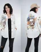 Veste Snoopy artistique blanc cassé pilou doux made in Italy 36-48