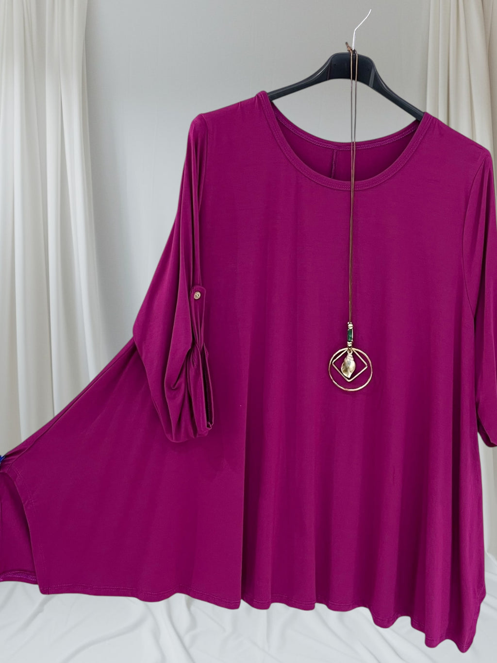 Pull oversize avec sautoir, élégant et confortable