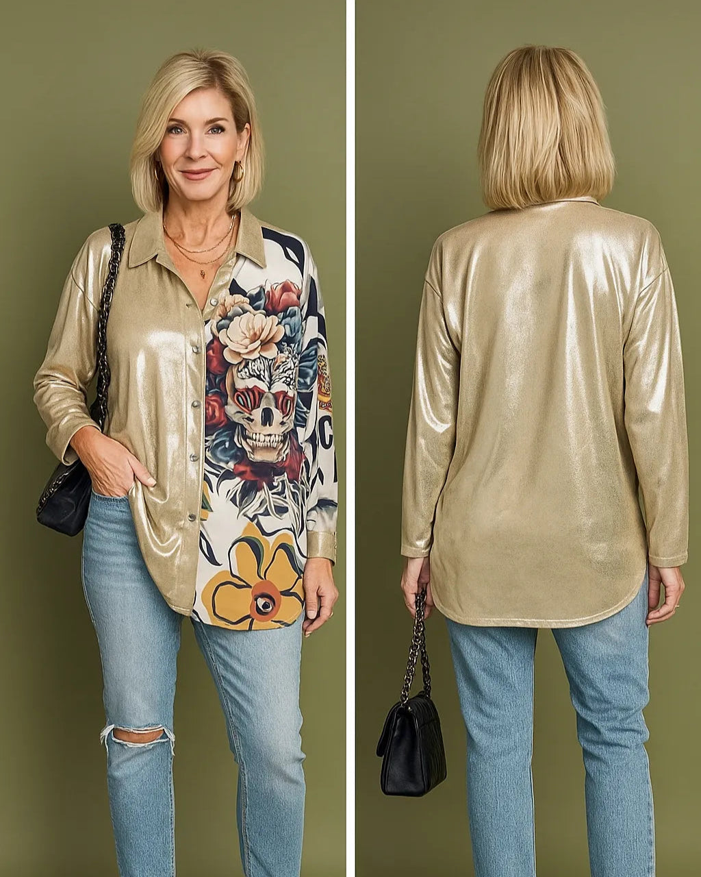 Chemise "Mystic Skull" – Arty & Glam - Mam’s Ailes