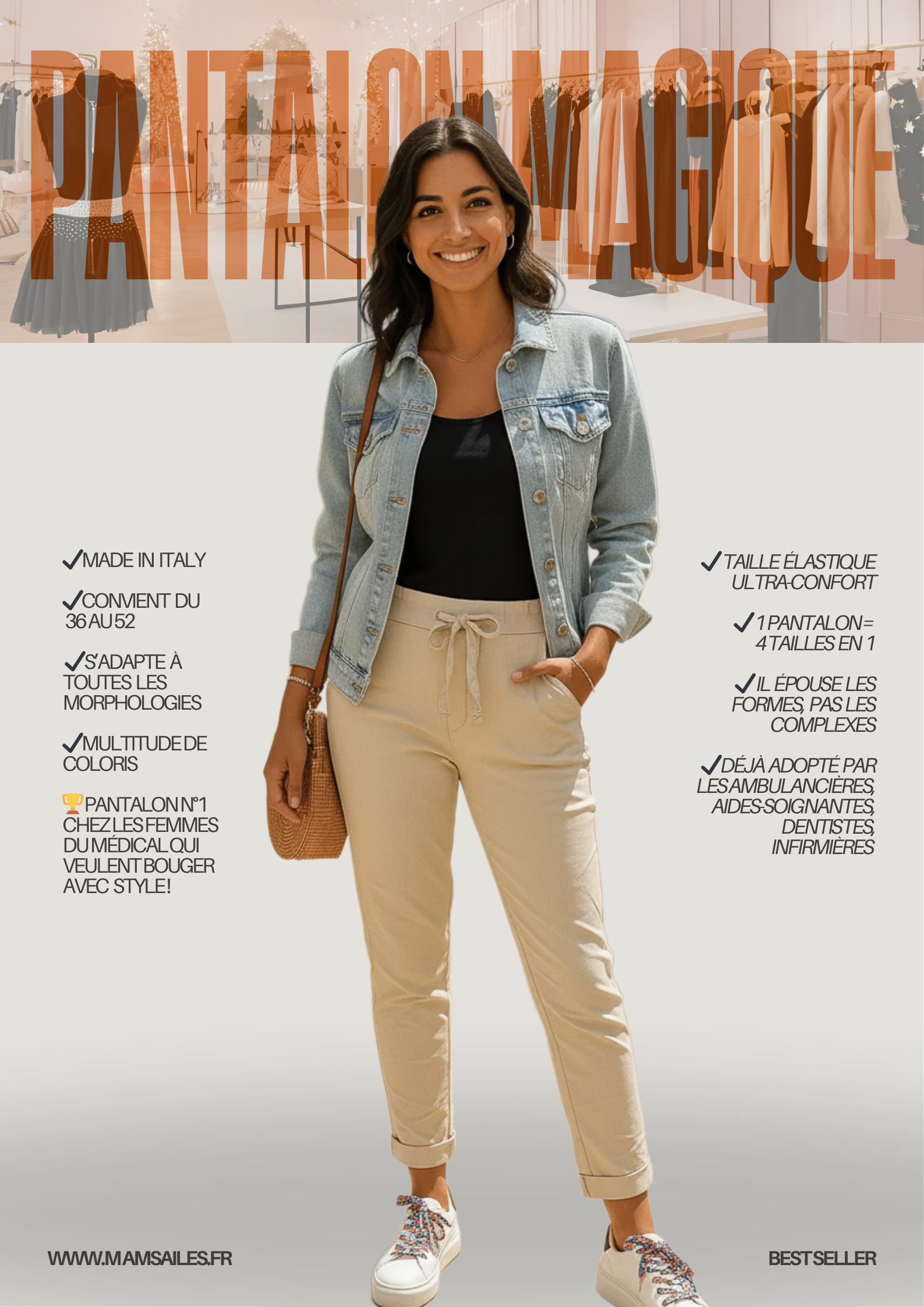 Pantalon Magique – Confort & Élégance du 36 au 52
