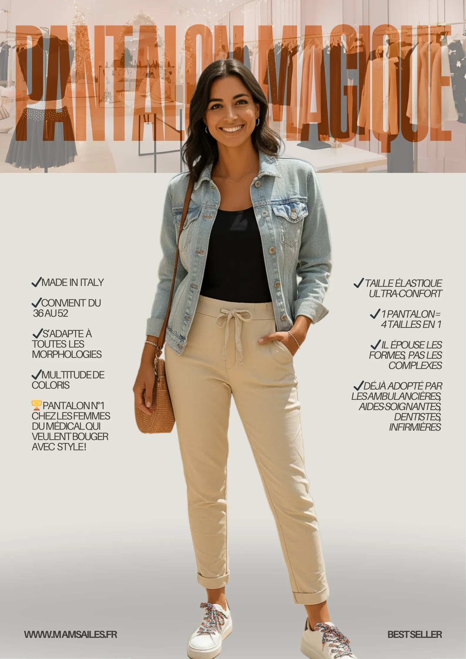 Pantalon Magique – Confort & Élégance du 36 au 52