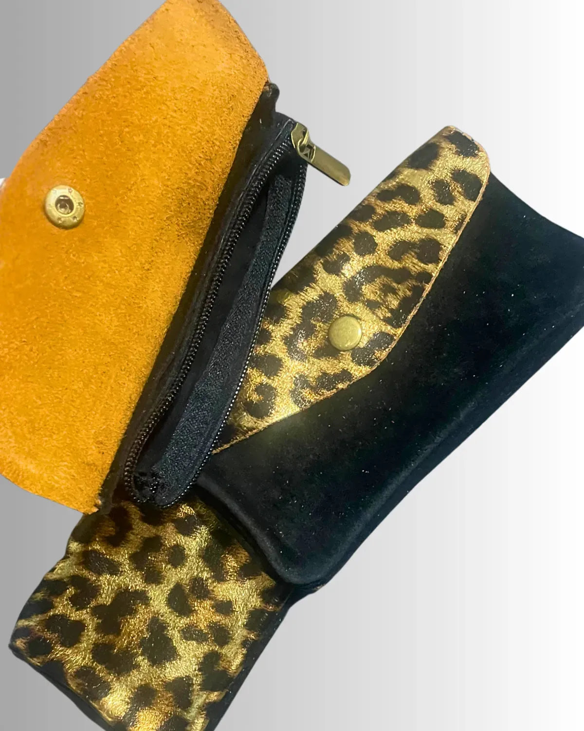 Porte-Monnaie Léopard Doré et noir