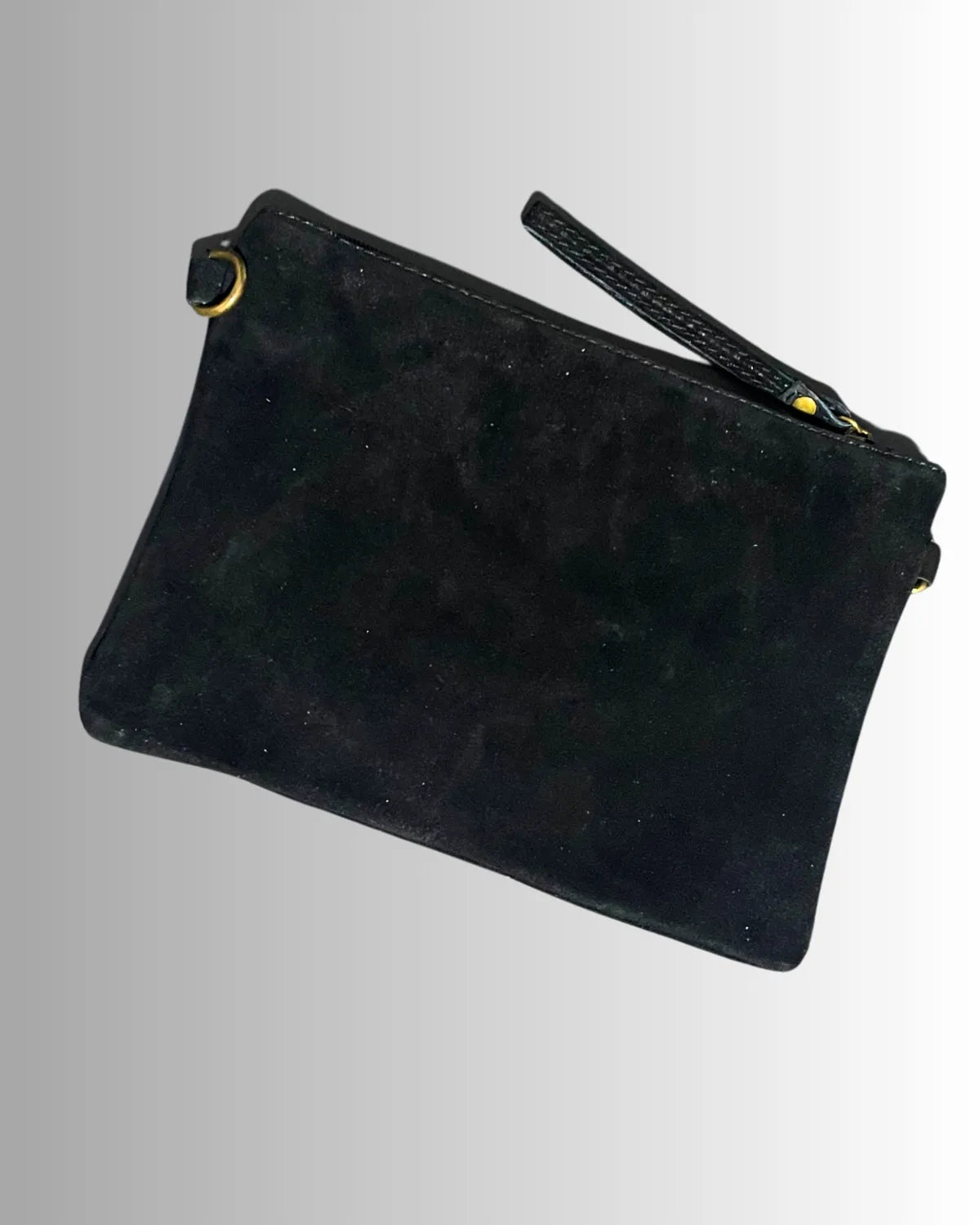 Sac cuir noir avec étoile léopard au centre – pochette chic femme Italie vue de dos 