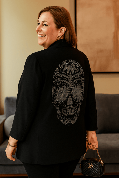 💀✨ Blazer Skull Strass – L’élégance rebelle ✨💀 - Mam’s Ailes