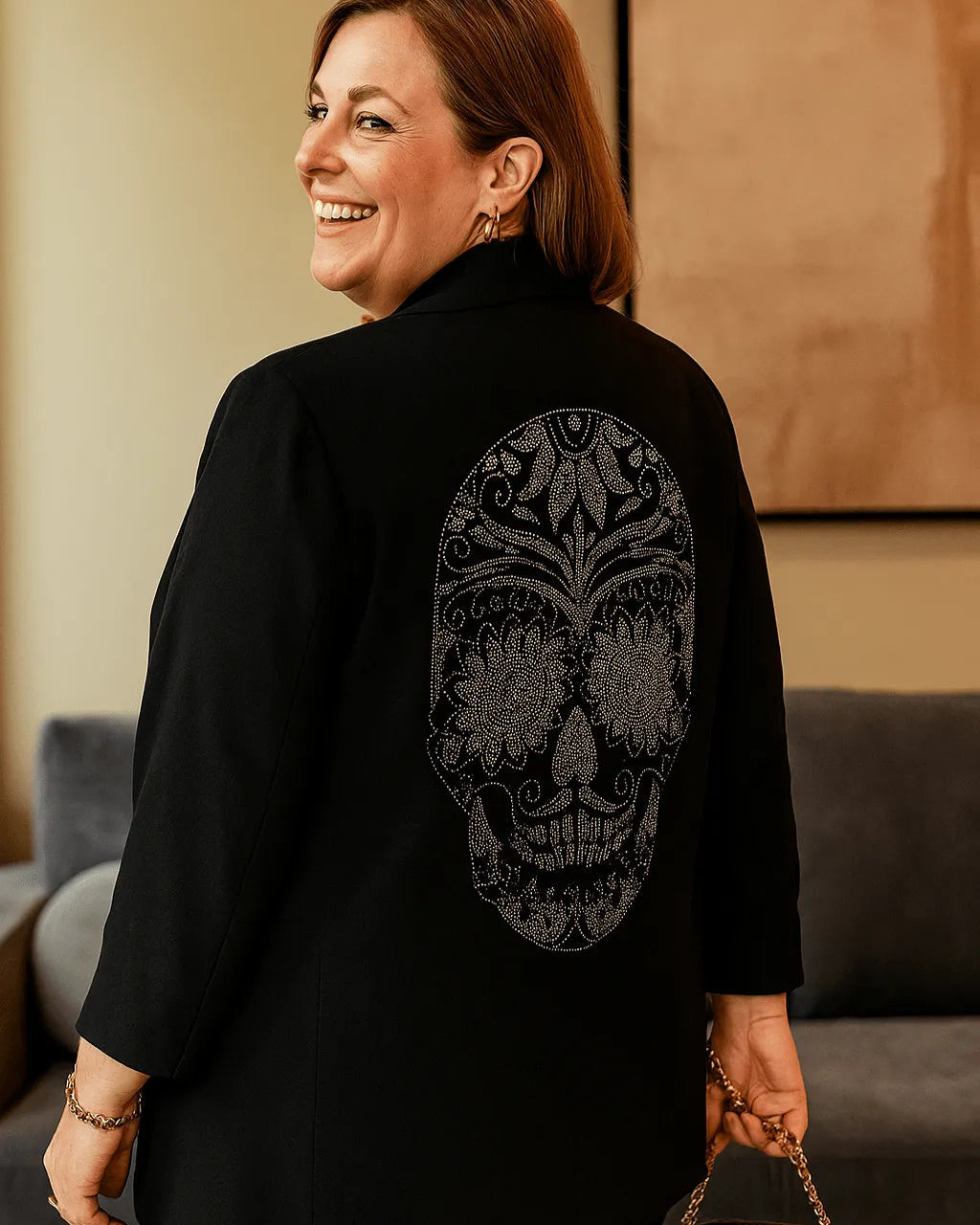 💀✨ Blazer Skull Strass – L’élégance rebelle ✨💀 - Mam’s Ailes