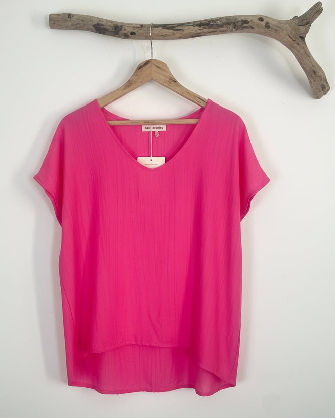 Blouse Basique Fluide Col V — Made in Italy - Mam’s AilesRose