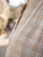 Détail de la matière, blouse carreaux