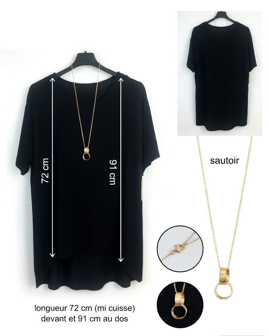 Blouse Maëlia — Sautoir offert - Mam’s AilesNoir