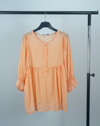 Blouse empire pêche Mam's Ailes sur cintre vue d'ensemble coupe fluide romantique bohème