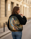 Bomber Aigle Tribal : dos satiné à plumes multicolores
