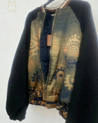Bomber Aigle Tribal noir, vue portée de face