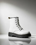 Paire de bottines Bianca blanches style worker