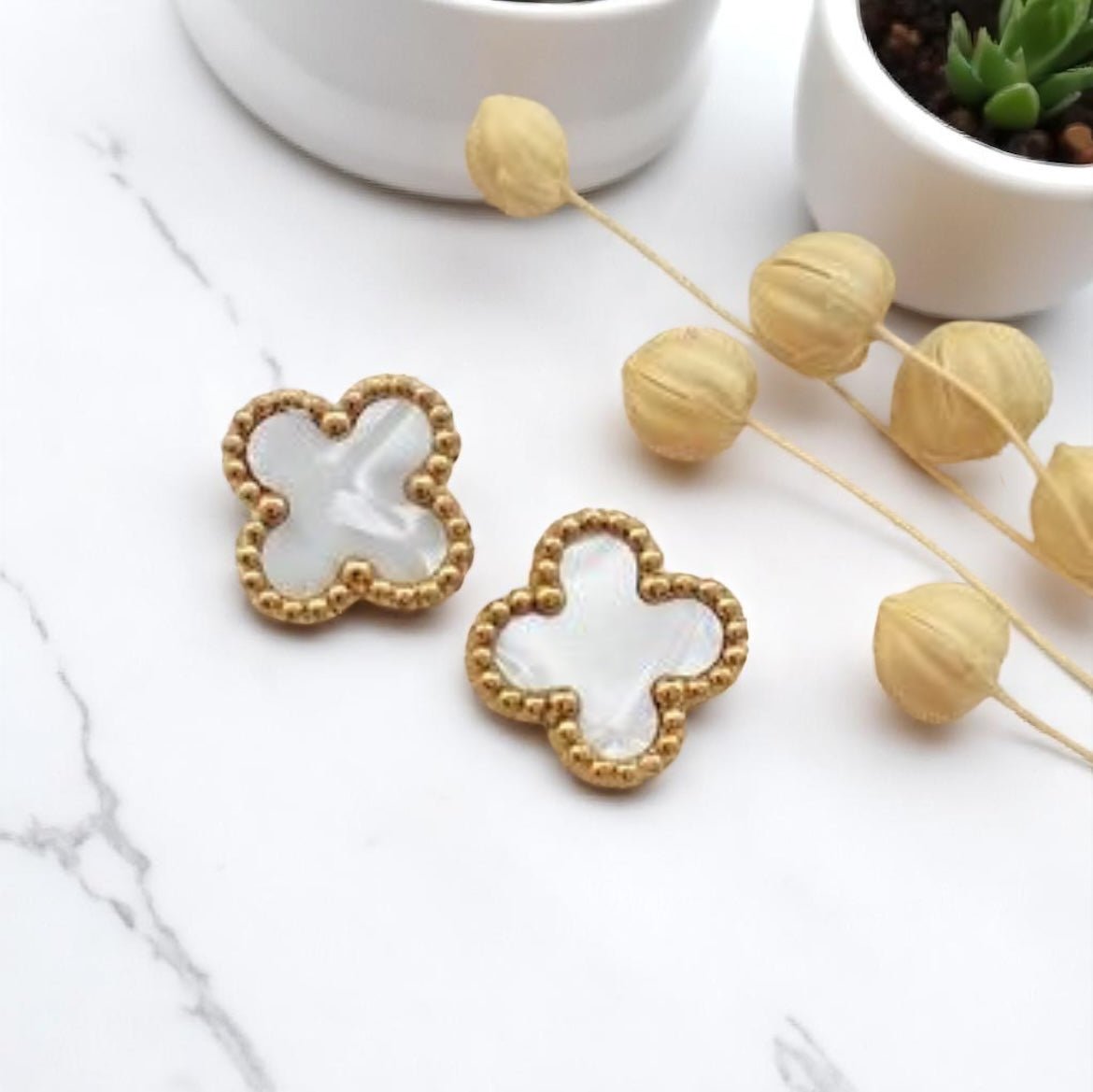 Boucles d'Oreilles Trèfle Éclatant - Mam’s Ailes