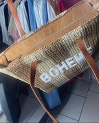 Cabas Bohème : fermeture zippée vue de dessus