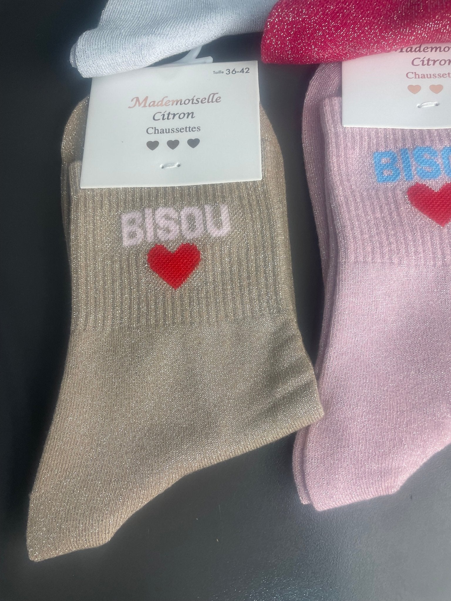 Chaussettes Bisou ❤️ Paillettes - Mam’s Ailes