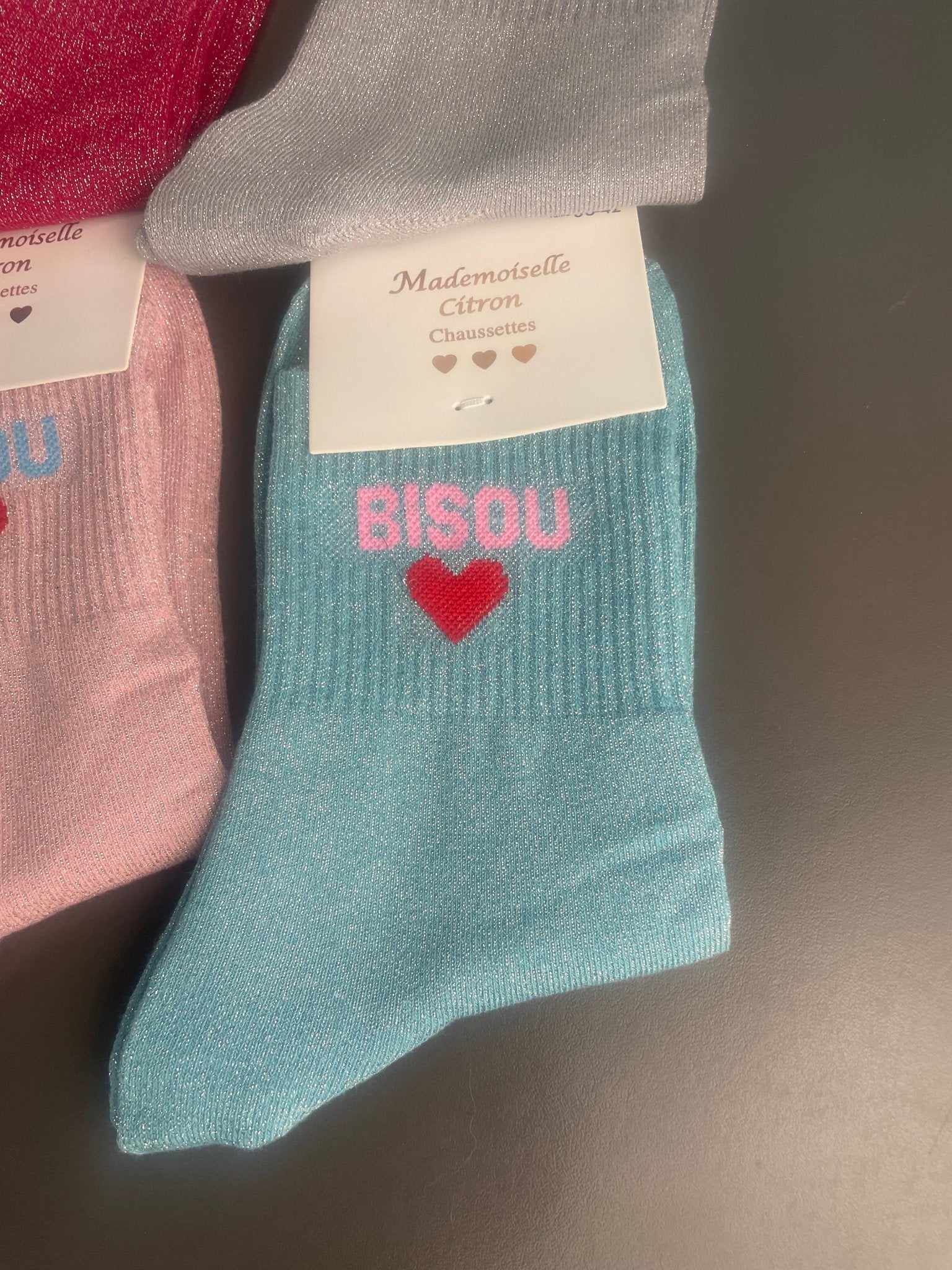 Chaussettes Bisou ❤️ Paillettes - Mam’s Ailes