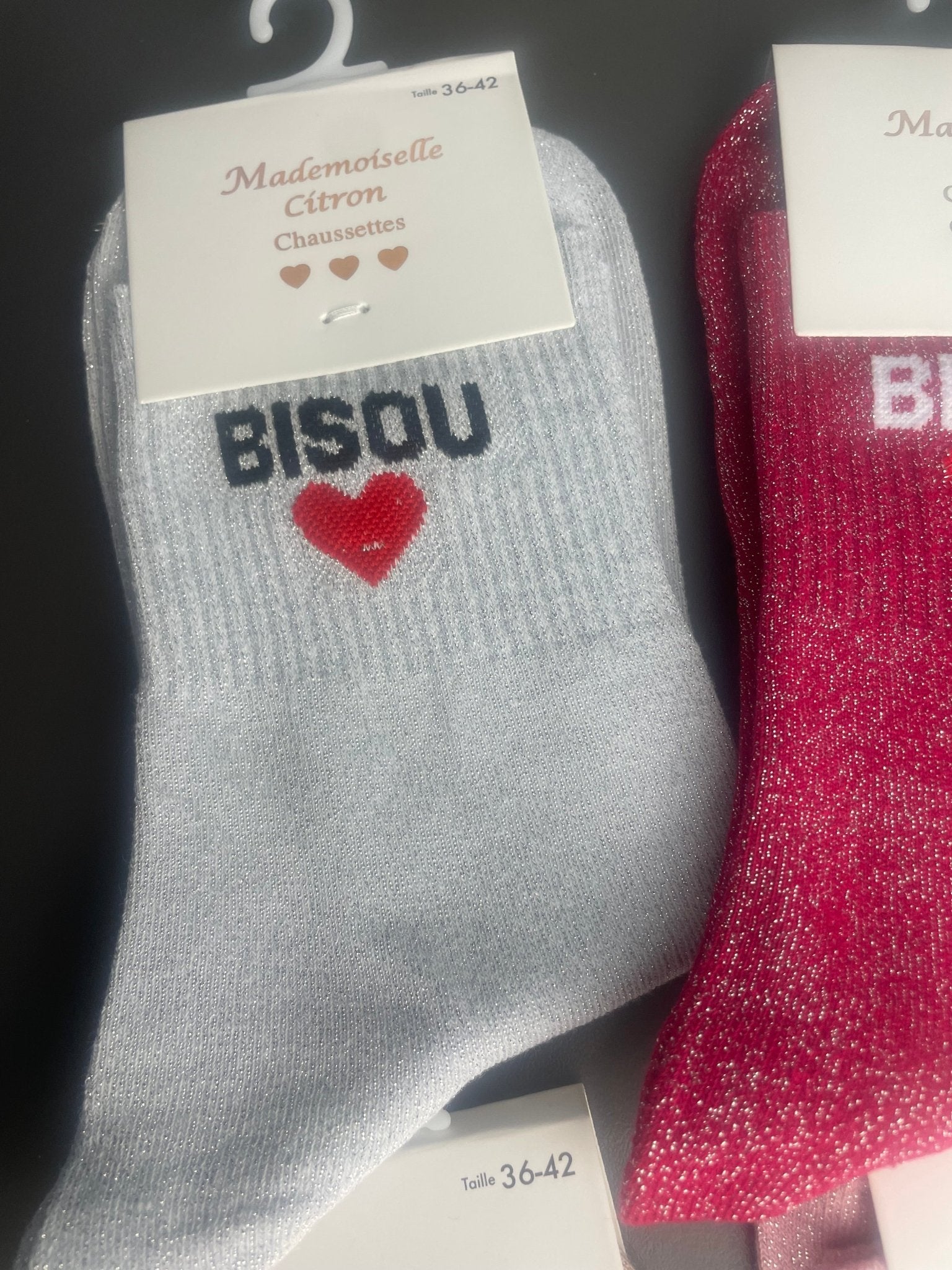 Chaussettes Bisou ❤️ Paillettes - Mam’s Ailes