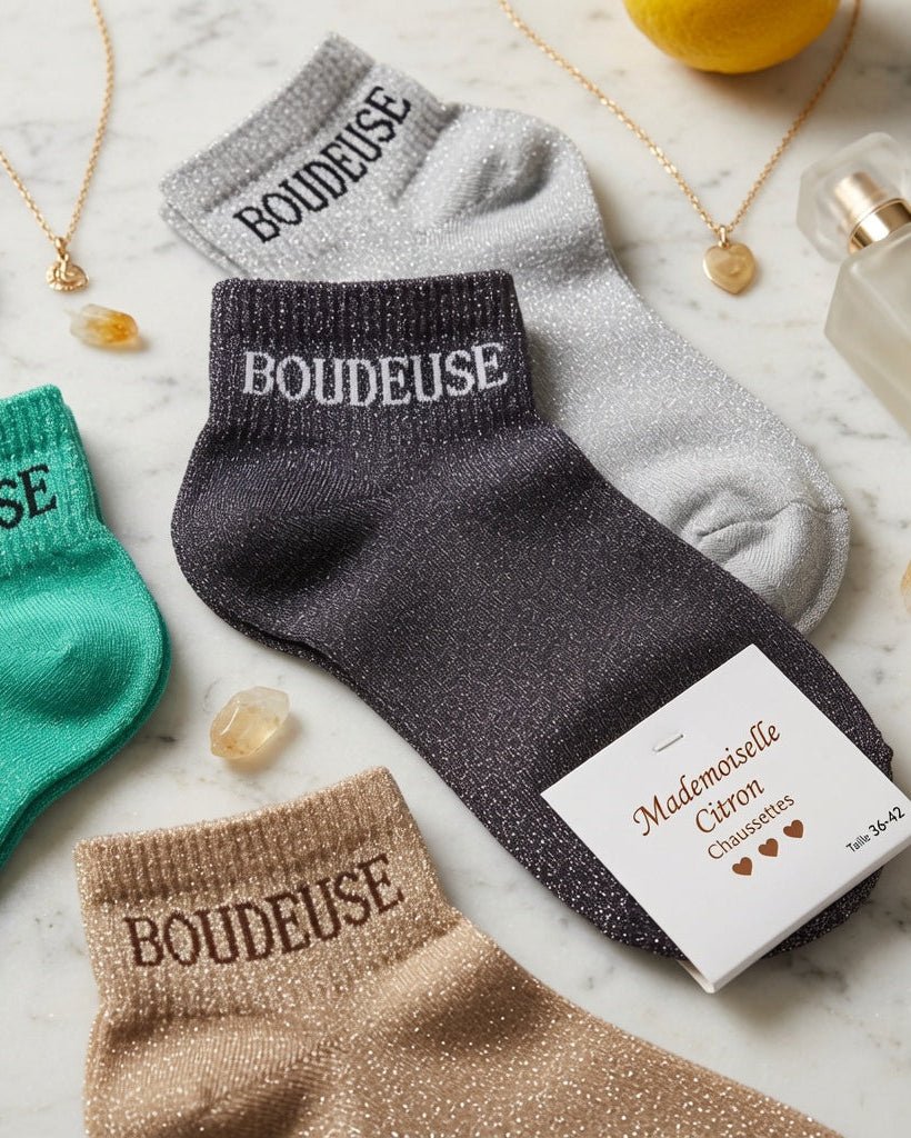 Lot de chaussettes Boudeuse pailletées en plusieurs coloris