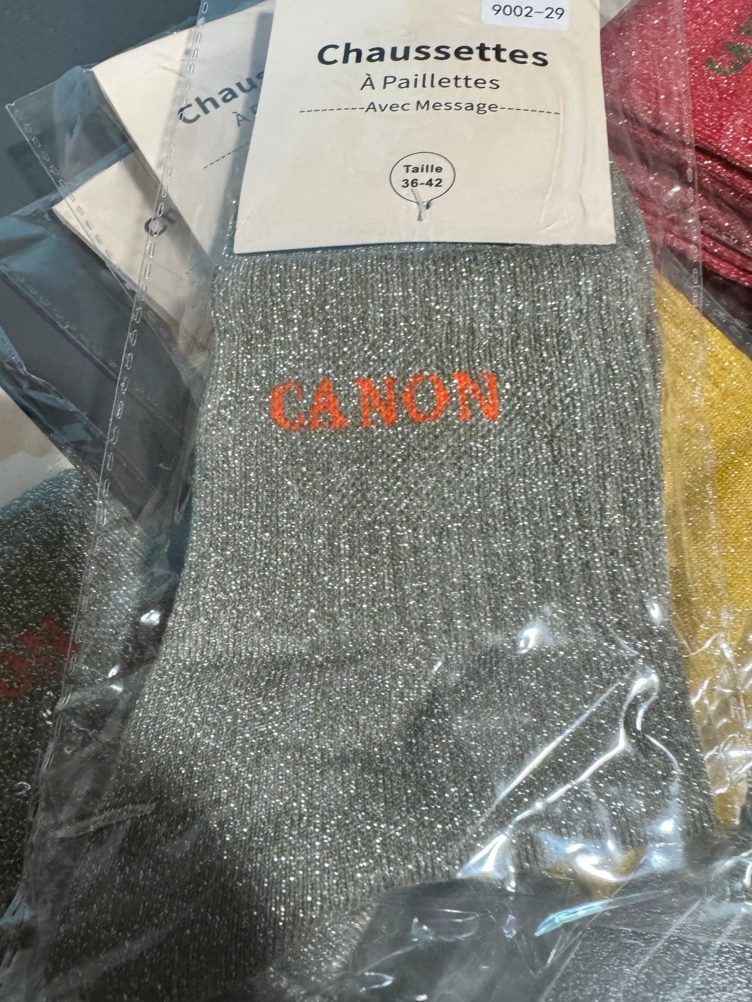 Chaussettes pailletées Canon coloris gris