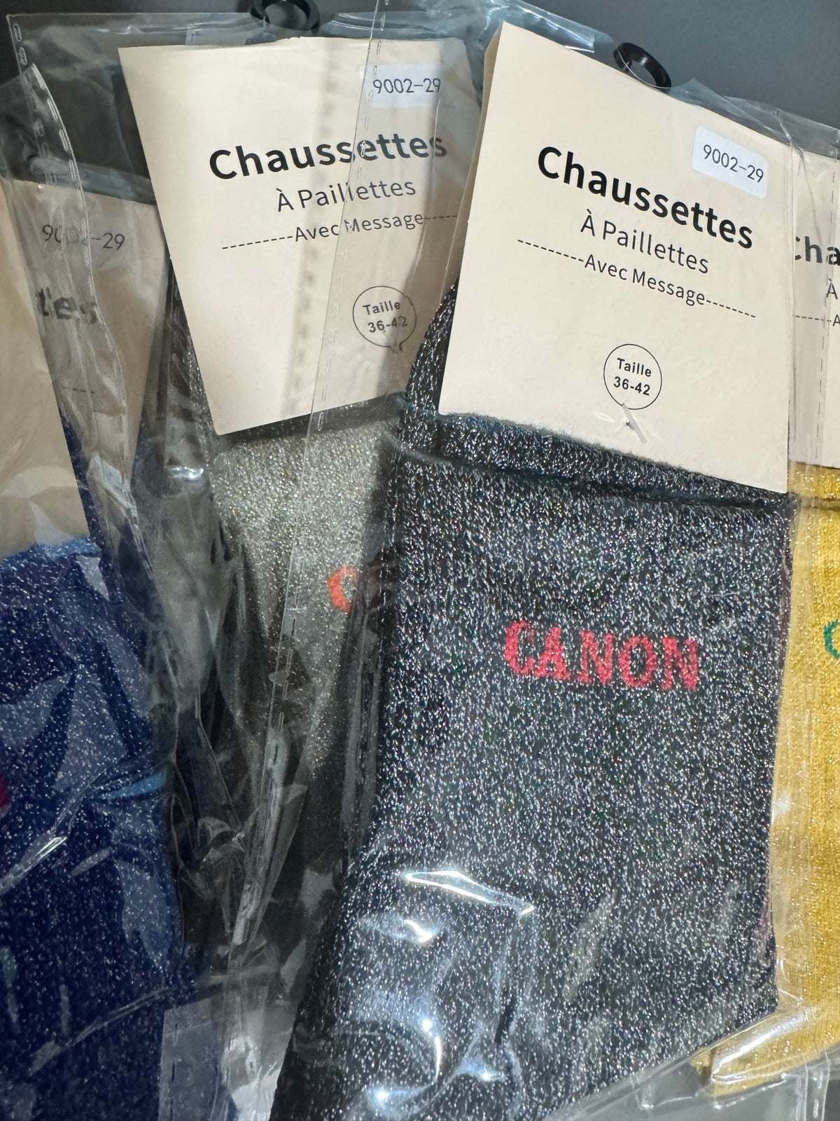 Chaussettes pailletées Canon coloris noir