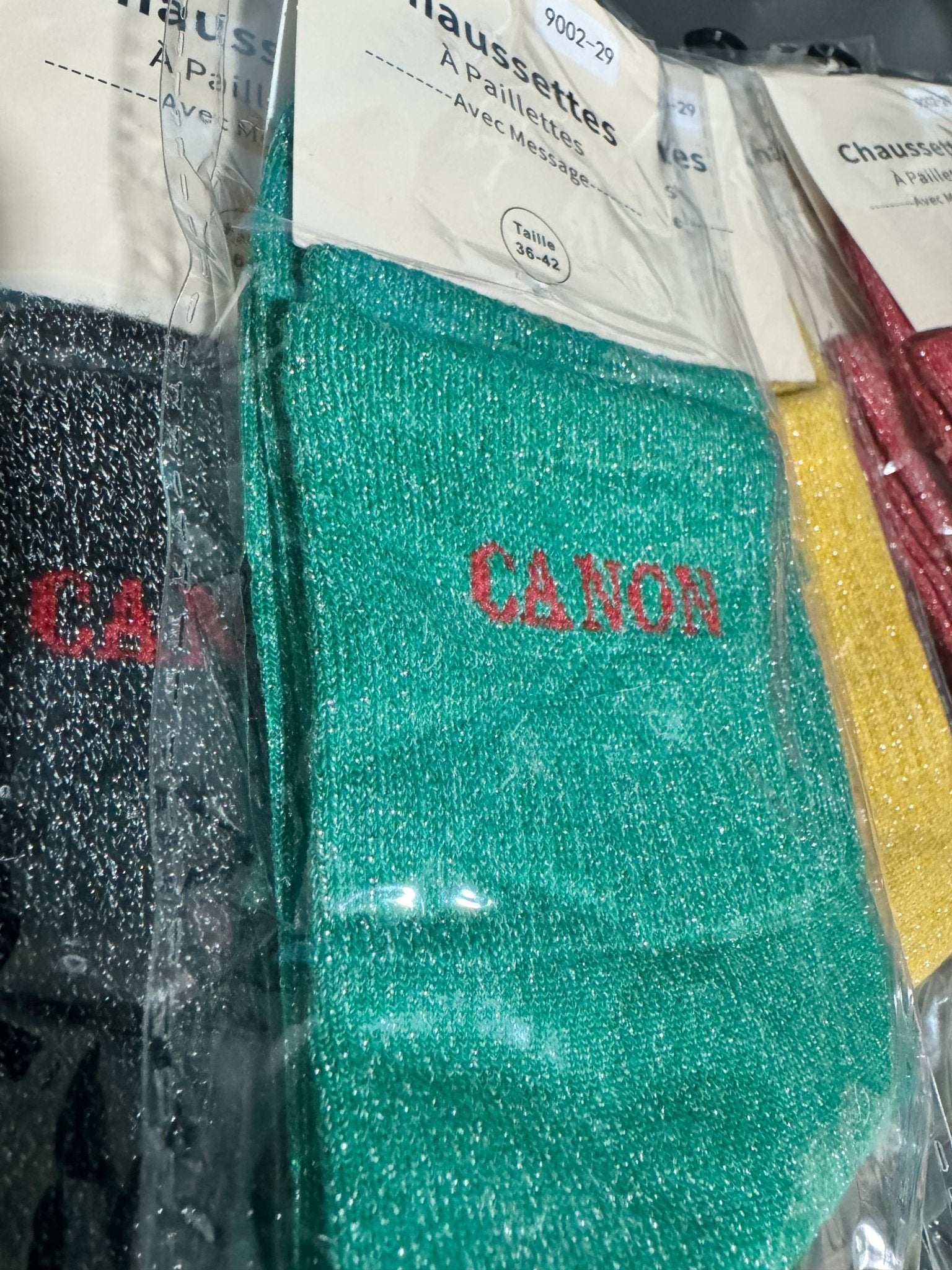 Chaussettes pailletées Canon coloris vert