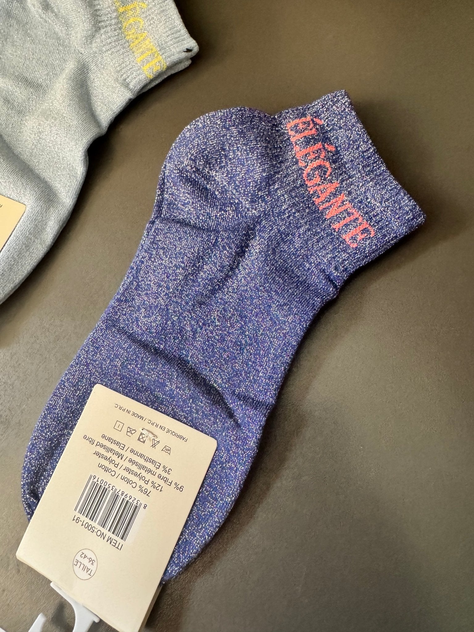 Chaussettes Élégante pailletées bleu roi