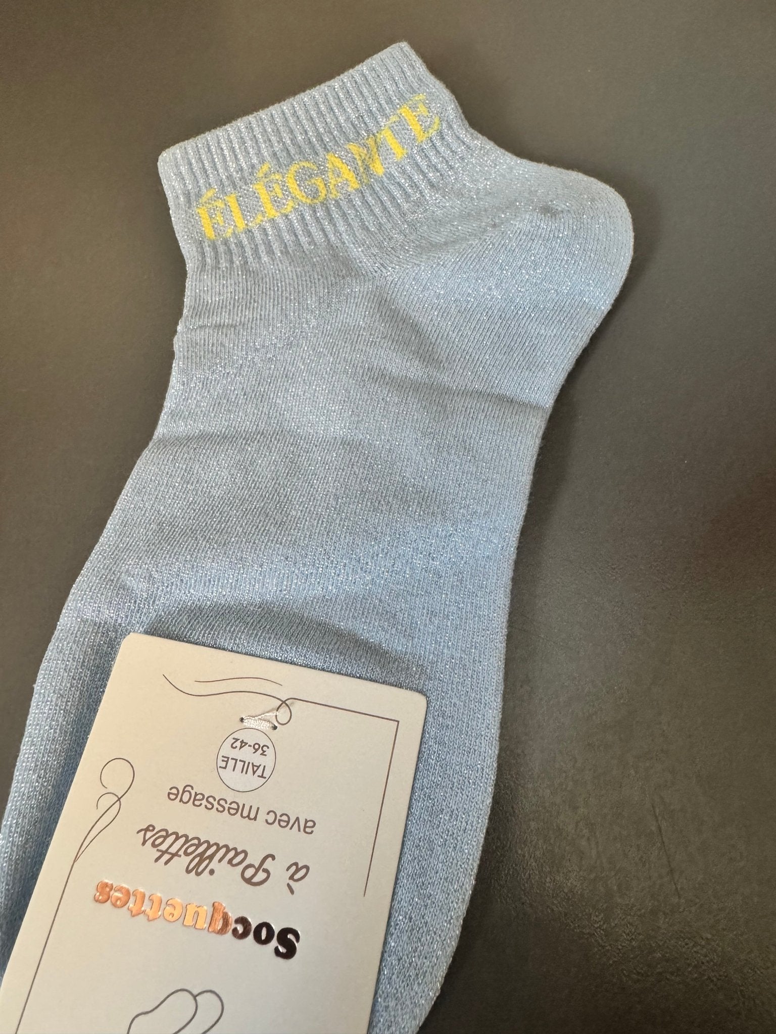 Chaussettes Élégante pailletées bleu ciel