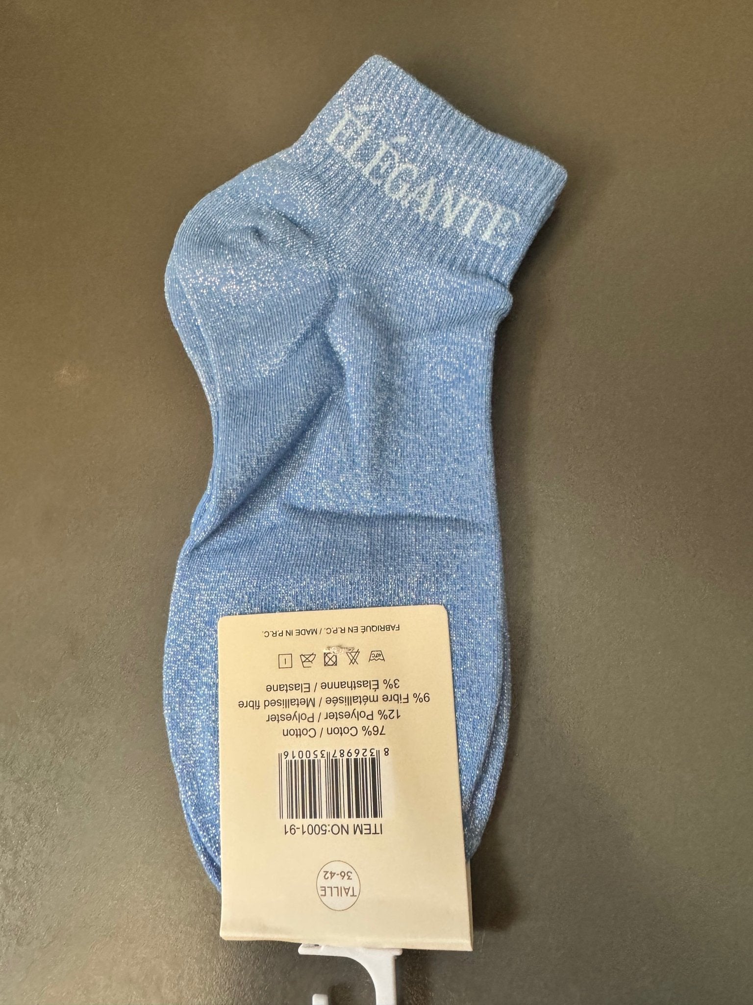 Chaussettes Élégante pailletées bleu jean