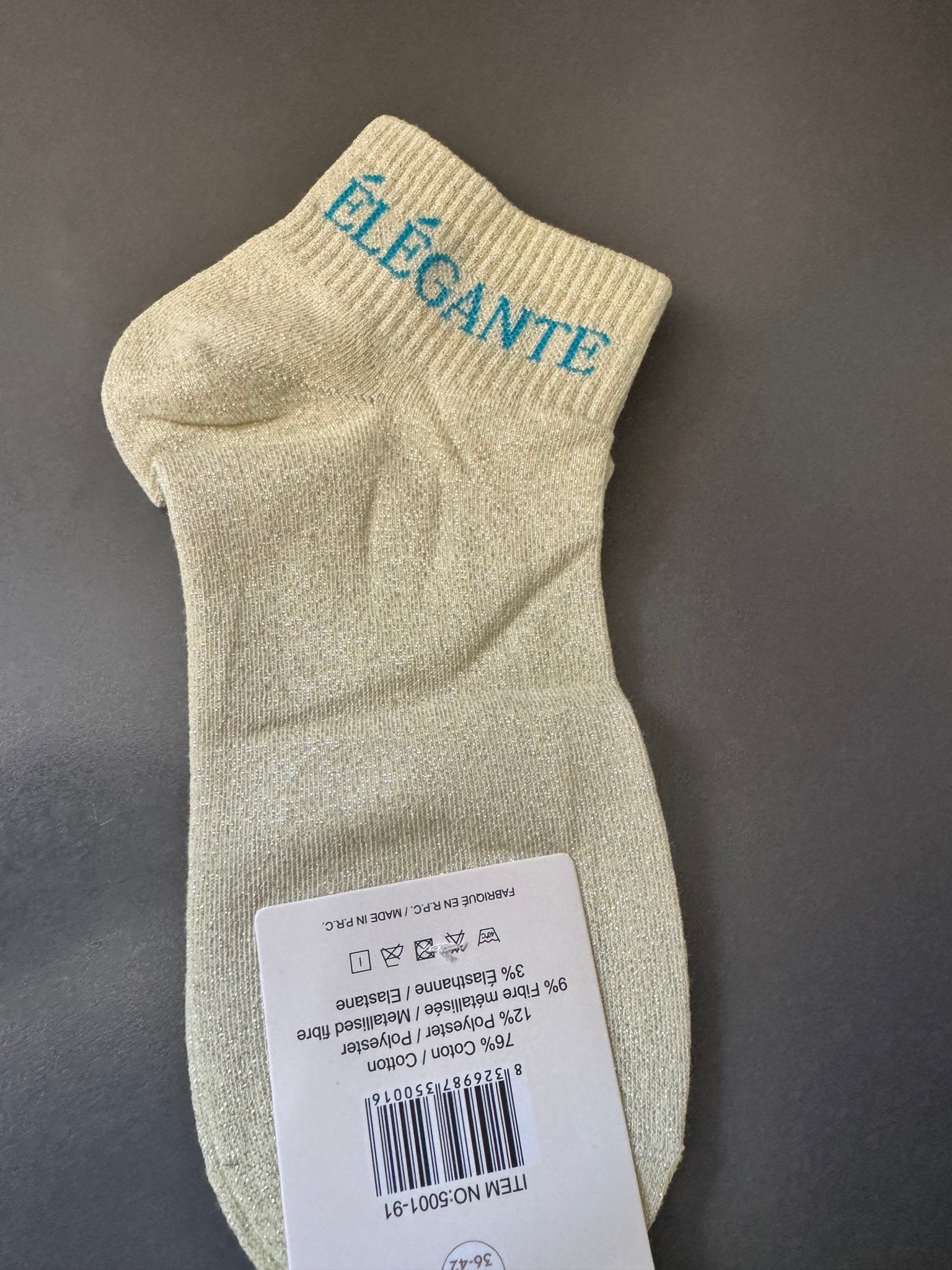 Chaussettes Élégante pailletées ivoire