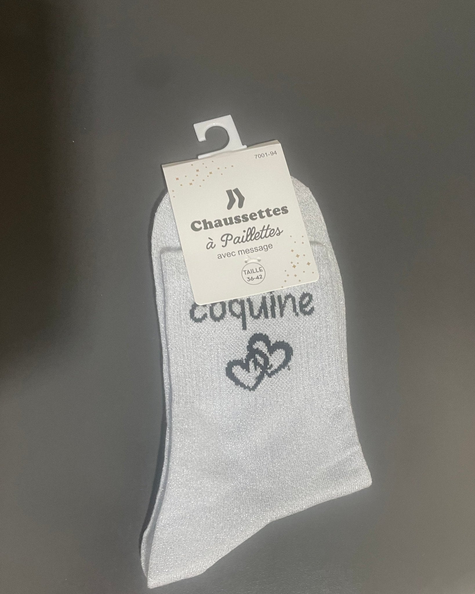 ✨ Chaussettes Pailletées "Coquine" – 36 - 42 - Mam’s AilesBlanc
