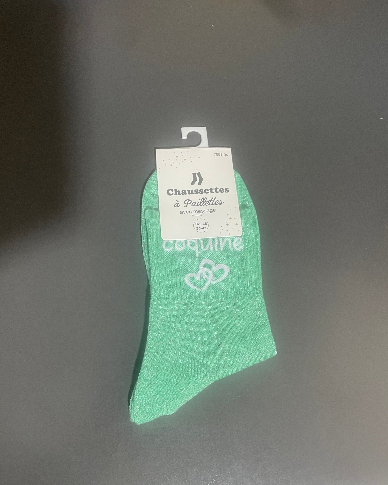 ✨ Chaussettes Pailletées "Coquine" – 36 - 42 - Mam’s AilesVert d'eau