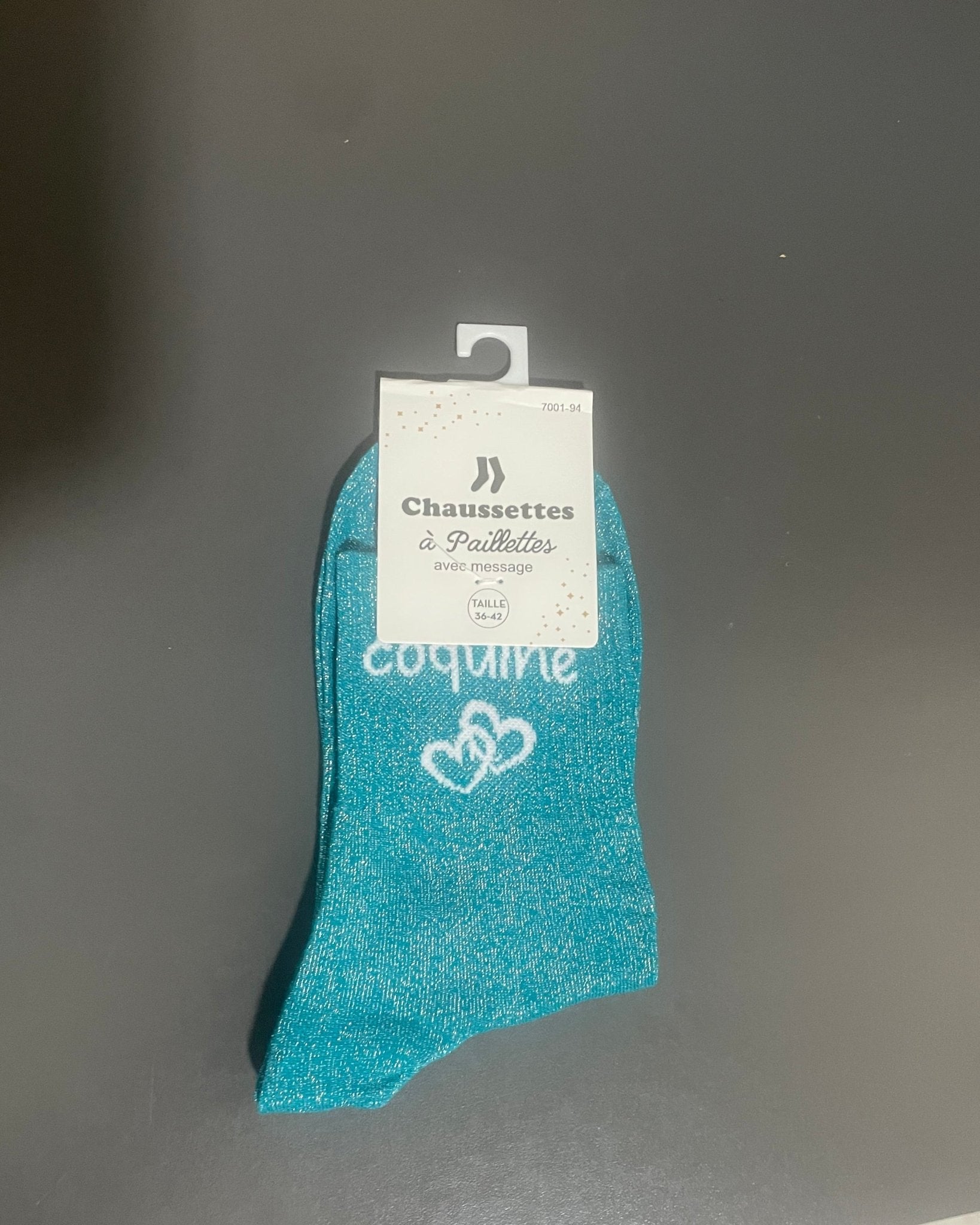 ✨ Chaussettes Pailletées "Coquine" – 36 - 42 - Mam’s AilesTurquoise