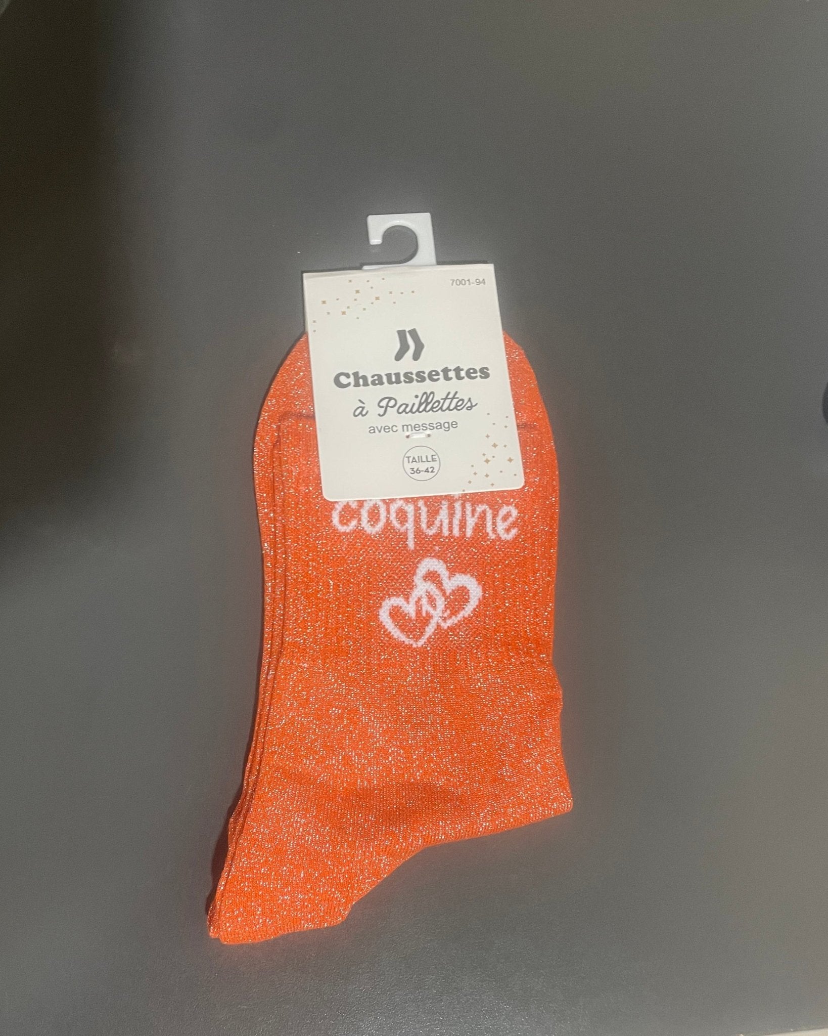✨ Chaussettes Pailletées "Coquine" – 36 - 42 - Mam’s AilesOrange