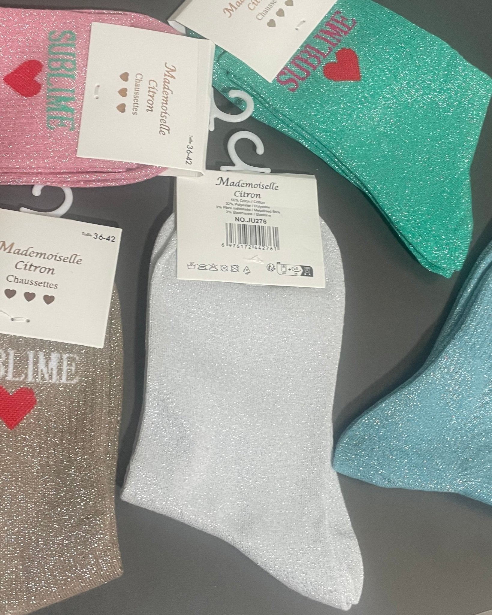 Chaussettes Pailletées "Sublime" – Mademoiselle Citron 36 - 42 - Mam’s AilesCamel