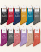 Assortiment de douze chaussettes pailletées Parfaite avec de jolis défauts sur fond ivoire