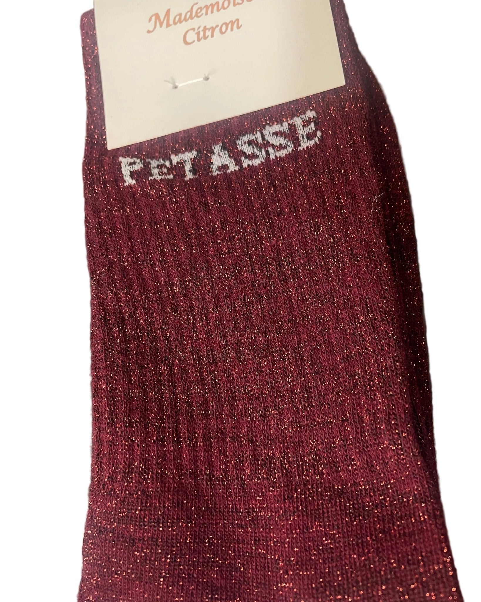 Chaussettes « Petasse » Paillettes – Message Décalé – Mademoiselle Citron – 36 - 42 - Mam’s Ailes