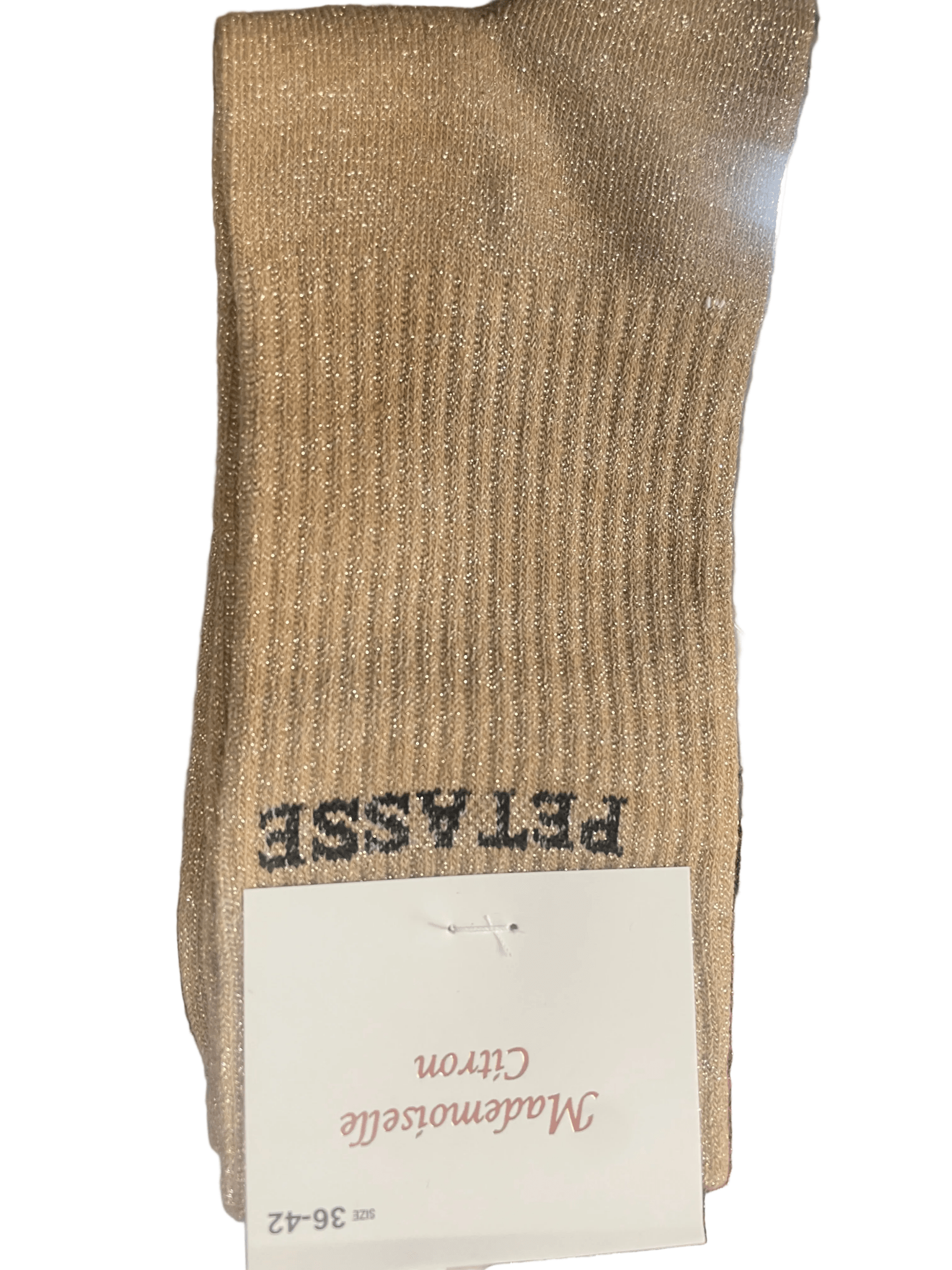 Chaussettes « Petasse » Paillettes – Message Décalé – Mademoiselle Citron – 36 - 42 - Mam’s Ailes
