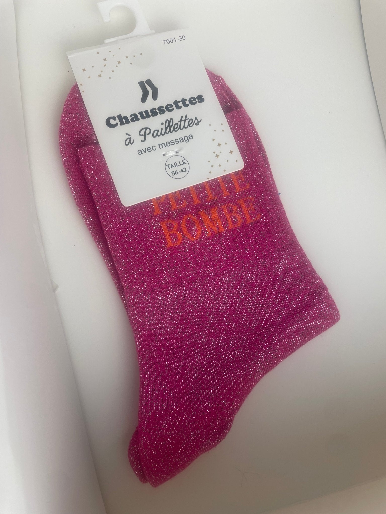 Chaussettes Petite bombe Paillettes 76% Coton – 36 - 42 - Mam’s Ailes