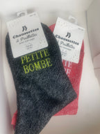 Coloris noir gris chaussettes Petite Bombe – classique explosif
