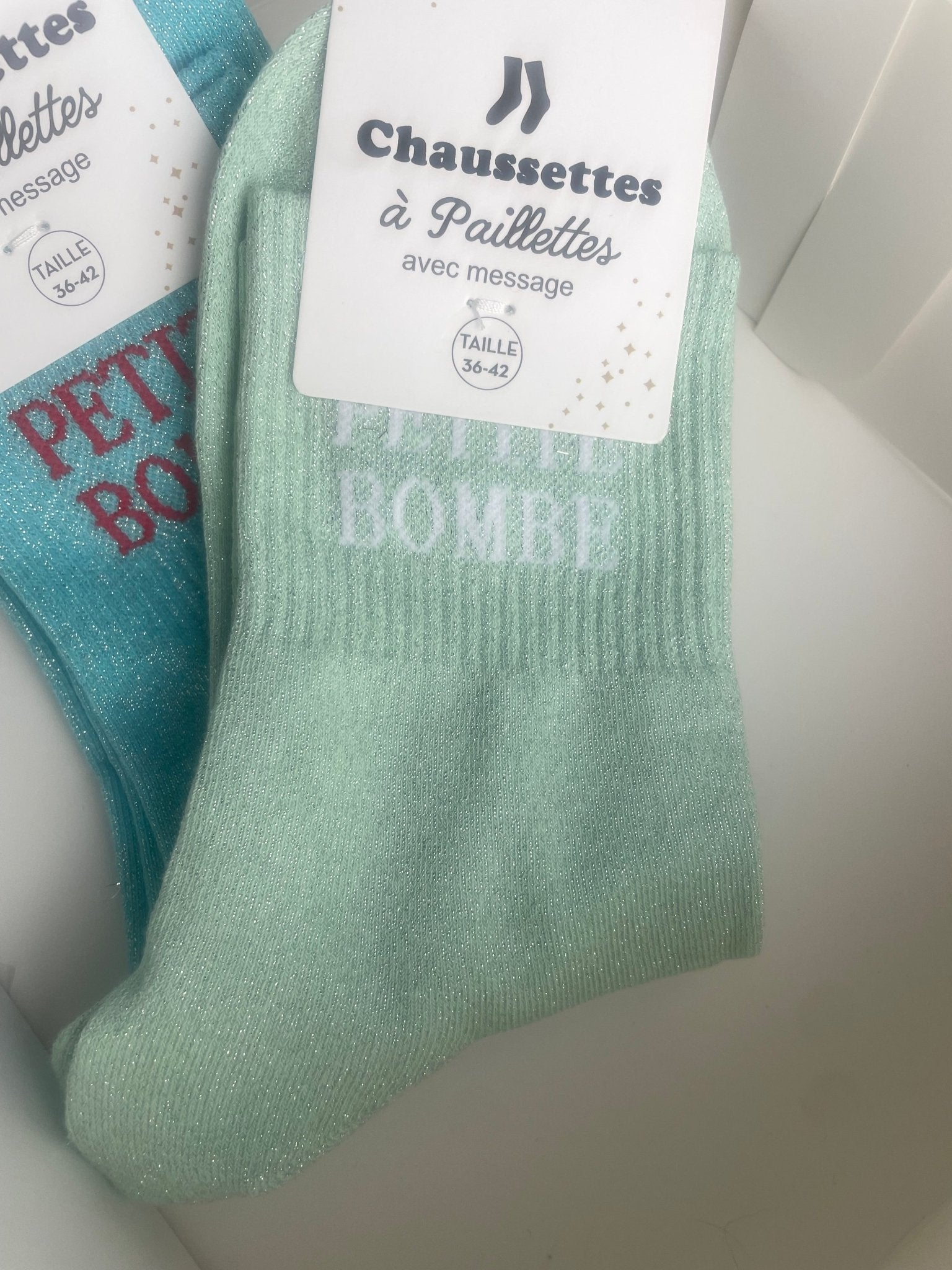 Chaussettes Petite bombe Paillettes 76% Coton – 36 - 42 - Mam’s Ailes