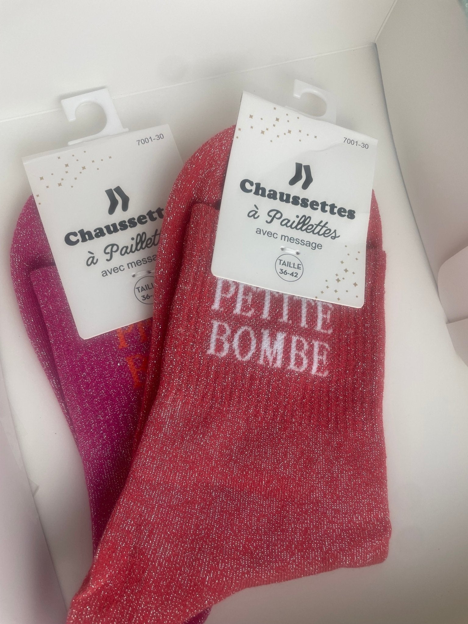 Chaussettes Petite bombe Paillettes 76% Coton – 36 - 42 - Mam’s Ailes